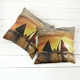 thumbnail image 6 of Ambesonne Colorful Throw Pillow Cover 2 Pack, Romantic Sunset Sail, 24", Marigold Dark Orange, 6 of 7