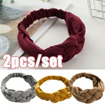 SPRING PARK 2PCS Headbands for Women Twist Knotted Boho Stretchy Hair Bands for Girls Turban Headwrap Yoga Vintage Hair Accessories