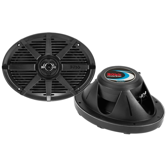 BOSS Audio Systems MR962B 6 x 9 inch Marine Boat Stereo Speakers - 150 Watts (per pair), Coaxial, 2 Way, Full Range, Weatherproof, Sold in Pairs