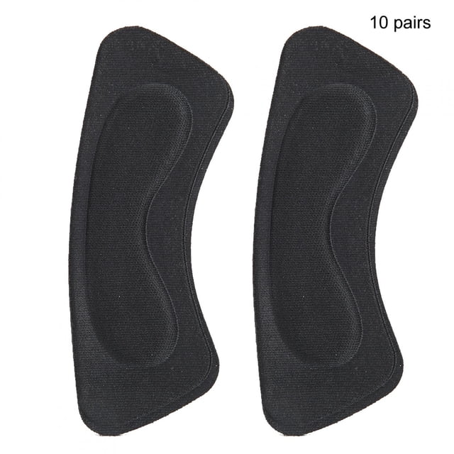 10 pares de almohadillas de esponja respetuosas con la piel para el talón, parche adhesivo para el antepié para el cuidado de los pies (negro)