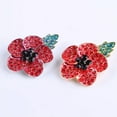 thumbnail image 3 of HOOUN Crystal Enamel Pin Brooch Broach Christmas Decor Props Poppies Badges Red-silver, 3 of 9