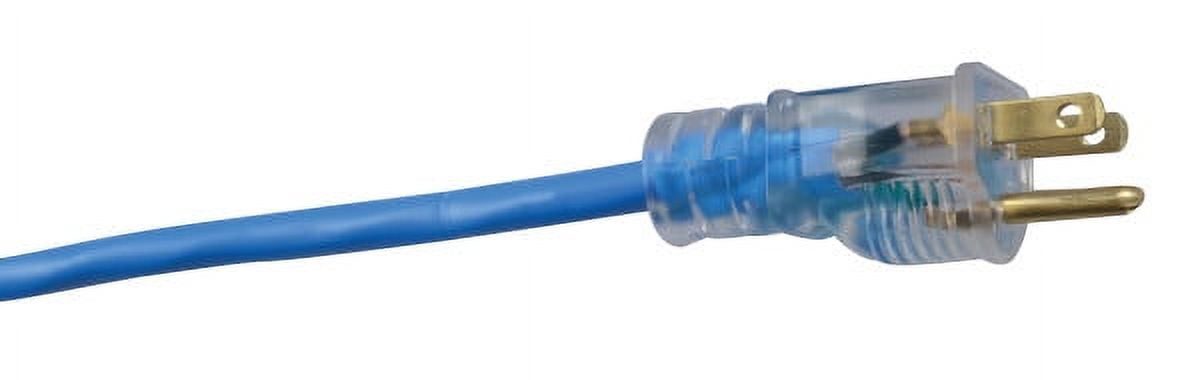 Southwire Coldflex 14/3 25' Blue SJTW Cold Weather Heavy Duty Outdoor Extension Cord with Lighted End