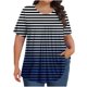thumbnail image 1 of Tamaño Más Manga Corta Tops para las Mujeres Impreso Manga Corta Sólida Redonda Cuello Plegado Blusa, Poliéster Más Tamaño Superior, Lavado a Mano, 1 of 6