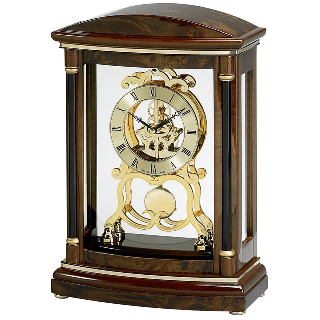Reloj de Repisa Bulova Valeria con Péndulo y Acabado Dorado