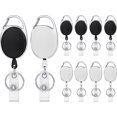 thumbnail image 1 of Retractable Keyring, 10pcs Retractable Badge Reel, Badge Holder Clip Key Lanyard Belt Clip Extendable Key Chain With Key Belt Reel For Key Ring Id Car, 1 of 5