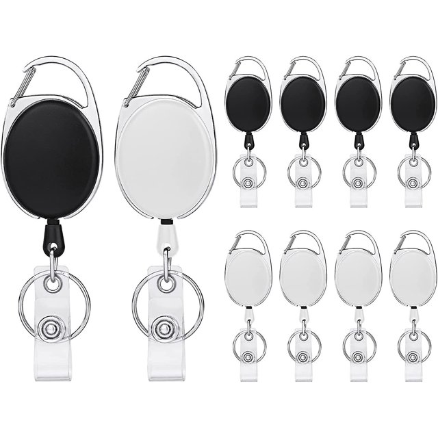 Retractable Keyring, 10pcs Retractable Badge Reel, Badge Holder Clip Key Lanyard Belt Clip Extendable Key Chain With Key Belt Reel For Key Ring Id Car