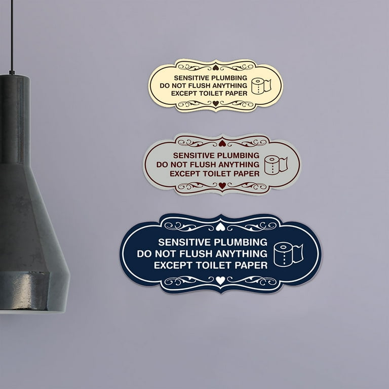 Reilly Originals Cartello per bagno Sensitive Plumbing Flush Only, Not Hopes & Dreams, 15 x 20 cm, pronto da appendere, finitura di alta qualità, durevole (2