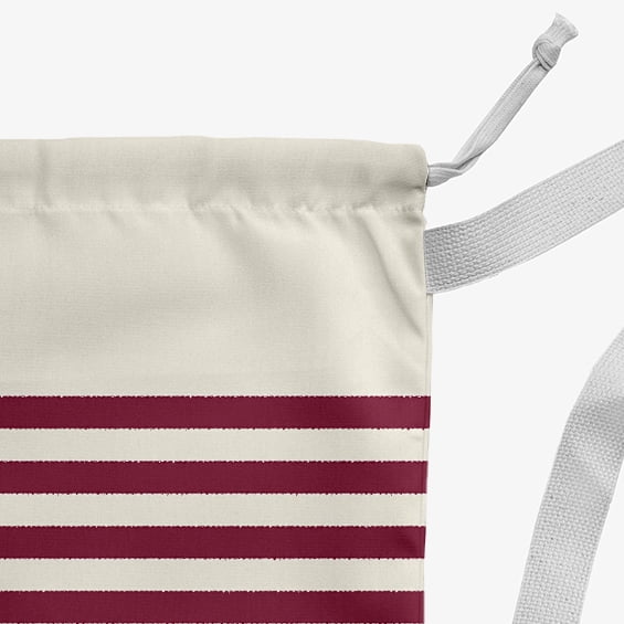 Simply Daisy Canvas Stripe 28 x 36 in Red Laundry Bag