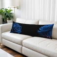 thumbnail image 2 of Blue Rose Long Body Pillow Covers, Vintage Abstract Garden Flower Floral Black Soft Throw Pillow Cases with Invisible Zipper, Decorative Pillowcase Pillows Protectors for Sofa Bed Couch 20"x60", 2 of 9