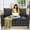 Grey, variant on Welzona 51" Teddy Fabric Loveseat Sofa, Small 2-Seater Couch for Small Spaces, Tool-Free Assembly, Blue