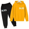 thumbnail image 3 of Ropa para niños Sudadera con capucha multicolor roja y rosa para niños y niñas Sudadera + Pantalones 2P Conjunto deportivo para correr de belleza informal y encantador para niñas, 3 of 5