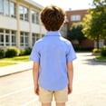 thumbnail image 4 of Boys Short Sleeve Collared Shirt Button School Uniform Top Basic Dress Shirt, 4 of 6