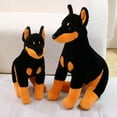 thumbnail image 4 of Kitem Sitting Doberman Pinscher Plush Toy Cute Soft Fluffy PP Cotton Stuffed Dog Animal Plushie Kids Comfort Toy Doll Home Decoration Girlfriend Birthday Gift, 4 of 13