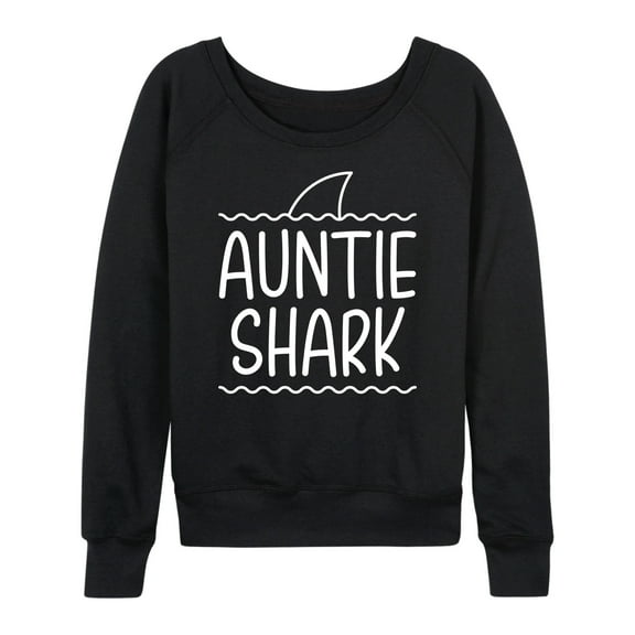 Instant Message - Auntie Shark - Women's Lightweight French Terry Long Sleeve Shirt