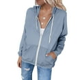 thumbnail image 6 of Women's Upf Sun Protection Jacket Long Sleeve Lightweight Breathable with Zippered Front and Double Pockets for Hiking Travel Beach Casual Daily Wear Fashion Essential Gift for Women, 6 of 9