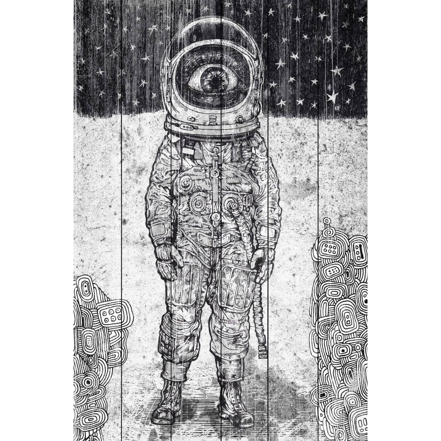 "A New World" Painting Print on White Wood
