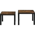 thumbnail image 3 of Tabaray Nesting Coffee Table Set End Tables Set of 2 Modern Square Stacking Snack Table Wood Small Side Table Bedside Tables with Metal Frame for Living Room(Brown), 3 of 16