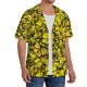 thumbnail image 2 of Balery Yellow Butterflies Camisa Casual de Manga Corta con Botones para Hombre, Texturizada, Estilo Cubano, para Playa, Verano-Small, 2 of 5