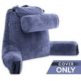 thumbnail image 3 of Husband Pillow Medium Cover Only Dark Blue, Cozy Microfiber Bed Rest Pillow Cover with Arms - Array of Colors - Generous Side and Back Pockets - Perfect Fit for Your Favorite Comfy Reading Pillow, 3 of 5