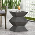 GDF Studio Chellis Outdoor Lightweight Concrete Side Table, Antique