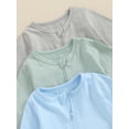 thumbnail image 5 of Bagilaanoe 3 Packs Newborn Footed Jumpsuit Baby Girls Boys Long Sleeve One-pieces 3M 6M Infant Romper Casual Clothing, 5 of 8