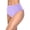 Light Purple, variant on Women's High Waist Bikini Bottoms, Solid Color Vintage Triangle Briefs, Full Coverage Swim Bottoms for Beach or Pool, Navy - M