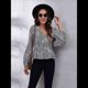 thumbnail image 4 of Blusa de Larga para Mujer, Estilo Babydoll, Ligera, de Poliéster, con Cuello en V y Mangas Abullonadas Corazón Negro XL, 4 of 10