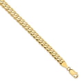 thumbnail image 1 of Real 14kt Yellow Gold 5.75mm Flat Beveled Curb Chain Chain ; 9 inch; Lobster Clasp; for Adults and Teens; for Women and Men, 1 of 4