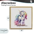 thumbnail image 4 of Stupell Industries Contemporary Watercolor Unicorn & Rainbow Mane Gold Floating Frame Canvas Art, 18 x 18, by Creative Studio, 4 of 8