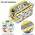 thumbnail image 4 of Toiletries Bag,White Cartoon Colorful Dinosaurs Pattern Mens Womens Toiletry Bag Bathroom Bag,Waterproof Toiletry Travel Bag Dopp Kit Shaving Bag 11x6.3x5.1 Inch, 4 of 5