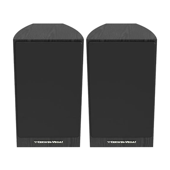 Cerwin-Vega 150-Watt-Peak LA165 Powered Bookshelf Speaker Set with 6.5-In. Woofers, Red Butyl Surrounds, and Curved Cabinets, Pair