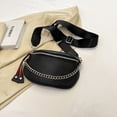 thumbnail image 4 of Bolso cruzado ancho para mujer, bolso de cadera de cuero con cremallera, riñonera de cadena sólida, riñonera Hugtrwg Para estrenar, 4 of 9