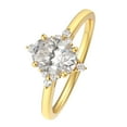 thumbnail image 2 of 14K Yellow Gold Oval Shape Moissanite Cubic Zirconia Engagement Ring for Women, 2 of 5