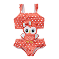 thumbnail image 5 of Traje de baño para niños traje de baño para niñas de una pieza con tirantes de dibujos animados Idea de rayas bordadas dulce, 5 of 5