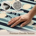 thumbnail image 6 of ODIKA 6'x9' Washable Area Rug Marine Starfish Seashell Coral Nautical Motifs Reef Border Striped Flowing for Family Room, Living Mater Bedroom, Non-Slip, Easy Care, 6 of 7