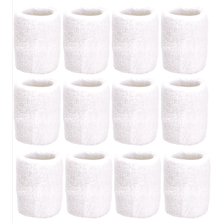 Tourna Athletic Performance Wristbands, White, 12-Pack photo 1