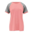 thumbnail image 2 of SNKSDGM Women's Plus Casual Easter Shirt Women's Tops Casual Women Raglan Top Shirt Color Block Loose T Shirts Short Sleeve Round Neck Blouse Casual Tee Blouse Top Womens Shirts Casual Graphic, 2 of 7