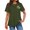 Army Green, variant on Women's Loose Comfortable Casual Fashion Plant Flower Print Round Neck Short Sleeve Shirt Top, Breathable and Stylish for Summer, Lightweight Blouse with Relaxed Fit ,Light Gray M