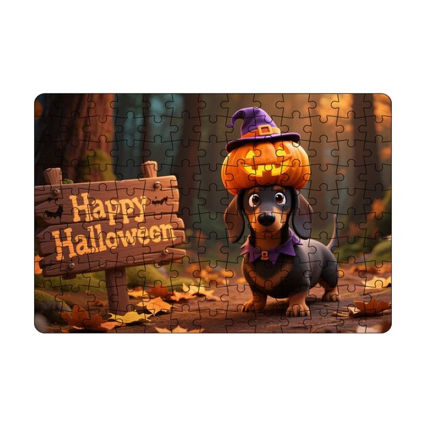 Juego De Rompecabezas Con Temática De Halloween. Rompecabezas Educativos De Halloween Para Regalar, Perfectos Para Una Noche De Juegos En Familia (Con Número En La Parte Posterior).