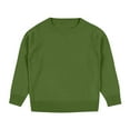 thumbnail image 4 of Toddler Boy Sweaters Sweater For Boys Boys School Uniform Sweater Kids Long Sleeve Crewneck Cotton Pullover Fall Winter Clothes Green 5 Years, 4 of 5