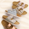 thumbnail image 5 of Cushionaire Women's Lane Cork Footbed Sandal – Comfortable Double Buckle Slip-On with Genuine Suede Footbed & Arch Support Slide Sandals for Women, 5 of 10