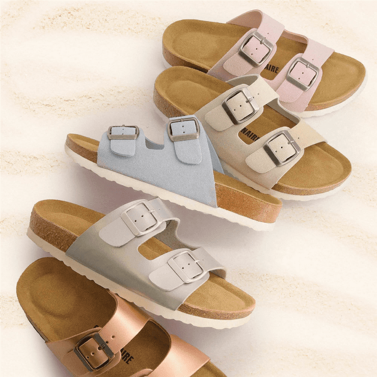 Women's Lauri Cork Footbed Sandals - Adjustable Buckle Straps With Arch Support