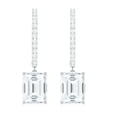 thumbnail image 2 of Rosec Jewels Emerald Cut Moissanite Drop Earrings for Women - 7X9 mm - D-VS1 Grade, 10K White Gold, 2 of 6
