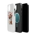 thumbnail image 2 of DistinctInk MagSafe Tough Case for Apple iPhone 13 (6.1" Screen) - Valentine's Day Petit Basset Griffon Vendéen - Raised Bezel Screen Guard, 2 of 6