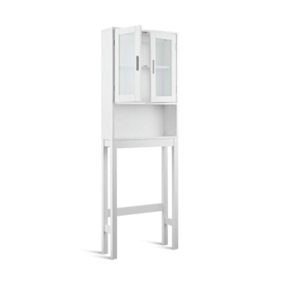 Finihen Toilet Storage Cabinet, Bathroom Cabinet Organizer, Over the Toilet Bathroom Storage Cabinet with Adjustable Shelf, for Bathroom, White