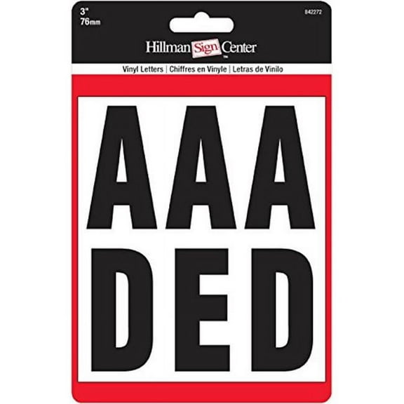 Hillman Fasteners  3 in. Vinyl Letters Kit, Black & White
