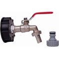thumbnail image 5 of Faucet 1000L Rainwater Collector Faucet, IBC Water Tank Adapter 1/2" Double Rainwater Collector Faucet, Brass Faucet Made of PP Coarse Thread 60mm (1p, 5 of 5