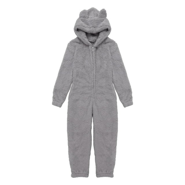 Ensemble Parent-Enfant Uni, Pyjama Familial à Manches Longues, Chandail à Capuchon à Col Rond avec Fermeture Éclair