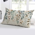 thumbnail image 4 of Sage Green Leaves Throw Pillow Cover Case, Couch Sofa Bed Pillowcase, Soft Decorative Lumbar Pillow Protector, Vintage Brown Eucalyptus Leaf 16x24Inch Reversible Pillow Shams with Zipper, 4 of 6