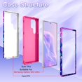 thumbnail image 2 of baomifa-for Galaxy S23 Ultra Case Shockproof Full Body Protection 3 in 1 Heavy Duty Hard PC+Soft Silicone Rugged Drop Protective Flower Case for Samsung Galaxy S23 Ultra 6.8" 2023,Rose Red, 2 of 4